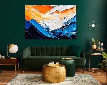 Farbenfrohe abstrakte Landschaftsstruktur von Poster Art Shop