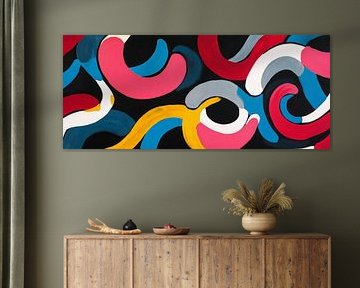 Farbenfrohe abstrakte Wellenmuster von Poster Art Shop