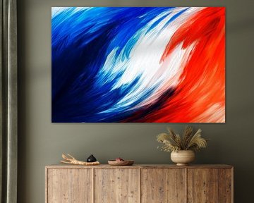 A riot of colour in blue and red by Poster Art Shop