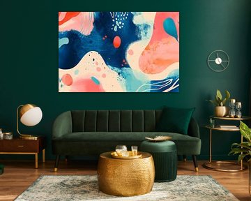 Colour explosion in blue-pink - Abstract by Poster Art Shop