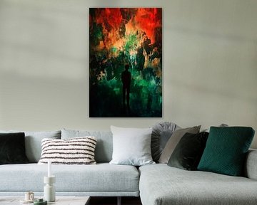 Colour explosion with silhouette by Poster Art Shop