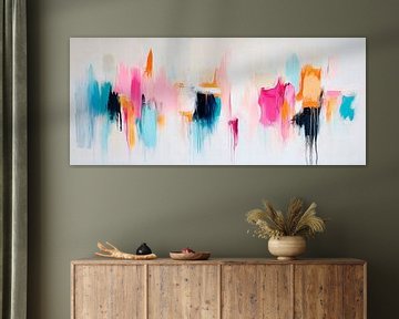 Kleurrijke abstractie - dynamisch en levendig van Poster Art Shop
