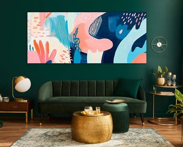 Coloured shapes and lines - Abstract by Poster Art Shop