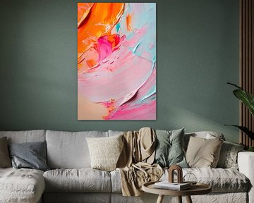 Gekleurde penseelstreken - Abstracte compositie van Poster Art Shop