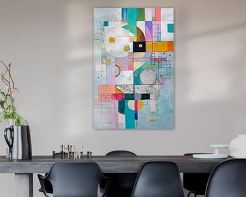 Geometric abstract - Colourful composition by Poster Art Shop