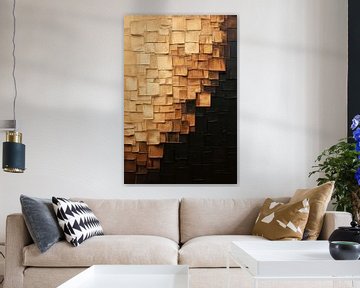 Geometrische muurtextuur in aardetinten van Poster Art Shop