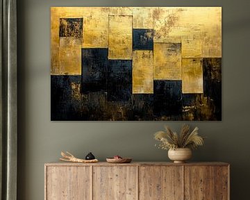 Golden abstraction - Minimalist design by Poster Art Shop