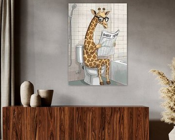Giraffe op het toilet van Vicky Hanggara