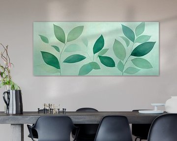 Green leaves on a soft background by Poster Art Shop