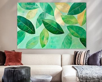 Feuilles vertes - Aquarelle numérique sur Poster Art Shop