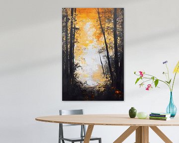 Herbstwald bei Sonnenuntergang von Poster Art Shop