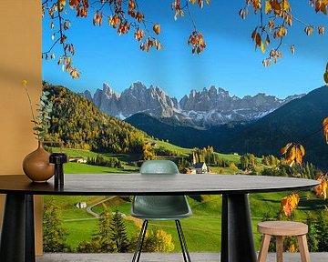 Dolomites mountain village in autumn by iPics Photography