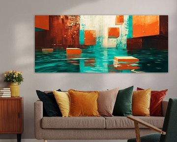 Creatieve waterwereld - abstracte compositie van Poster Art Shop