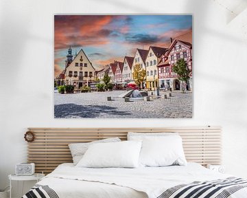 Skyline marktplaats van Lauf an der Pegnitz Beieren, Duitsland