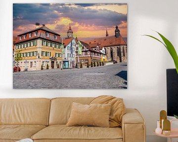 Skykine de la ville de Feuchtwangen en Bavière, Allemagne