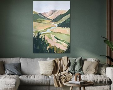 Landscape Green Pastel Fauvism Mountains Nature