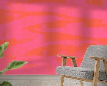 Neon pink and orange. Colorful abstract modern art. Pop of colors. by Dina Dankers