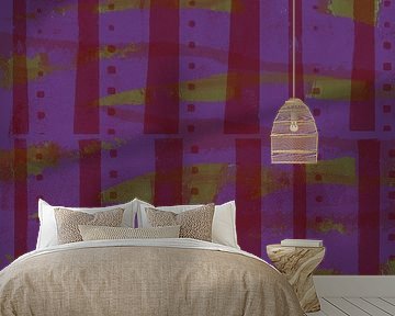 Purple and wine red. Colorful abstract modern art. Pop of colors. by Dina Dankers