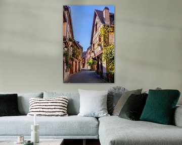 Straatje in Ribeauvillé, Elzas, Frankrijk van Adelheid Smitt