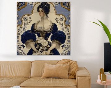 Holländisches Kachelbild mit edler Dame von Ton Kuijpers