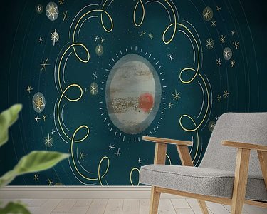 Voorbeeld van het werk in een kamer