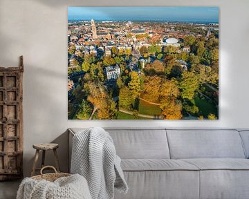 Luchtfoto Zwolle tijdens een mooie herfstdag van Sjoerd van der Wal Fotografie