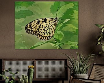 Papierdrachen-Schmetterling in einem grünen Paradies