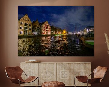 Zwolle Torbeckegracht in de avond van Sjoerd van der Wal Fotografie