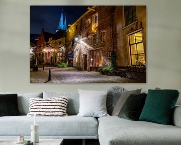 Deventer oude binnenstad winteravond straatbeeld van Sjoerd van der Wal Fotografie