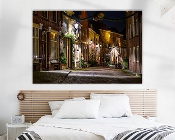 Deventer oude binnenstad winteravond straatbeeld van Sjoerd van der Wal Fotografie