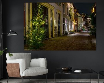Deventer winteravond straatbeeld met kerstversiering i van Sjoerd van der Wal Fotografie