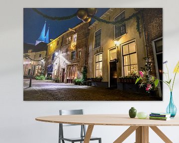 Deventer oude binnenstad winteravond straatbeeld van Sjoerd van der Wal Fotografie