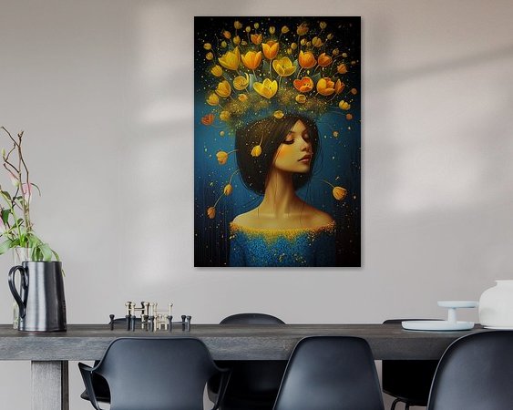 Voorbeeld van het werk in een kamer