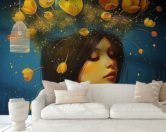 Voorbeeld van het werk in een kamer