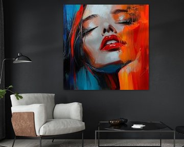 Vrouw in rood en blauw van ARTemberaubend