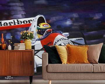 Ayrton Senna Formule 1 schilderij door Toon Nagtegaal