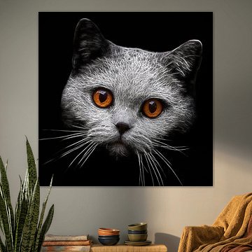 Blick-Duell mit einer Katze von Lars van de Goor