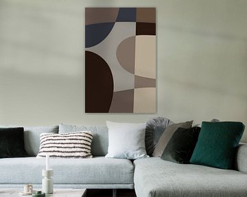Moderne vormen en lijnen in neutrale kleuren. Taupe, bruin, grijs. van Dina Dankers