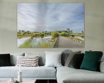 Across the water - Boardwalk on the Gorselsse Heide - Gelderland, Netherlands by Wandeldingen