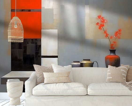 Voorbeeld van het werk in een kamer