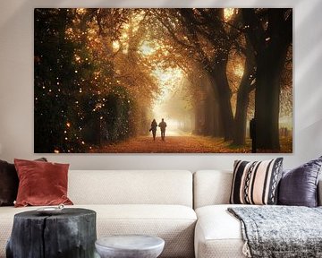 oil painting people in the forest