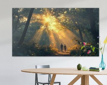 oil painting people in the forest by Egon Zitter