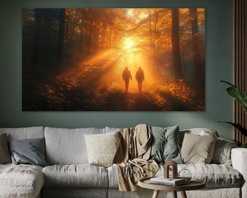 oil painting people in the forest by Egon Zitter