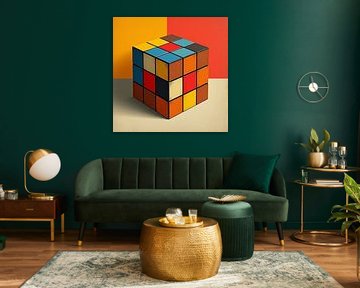 De kubus van rubiks retro. van J.a Dijkstra