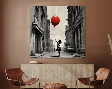 het meisje met de rode ballon banksy. van J.a Dijkstra