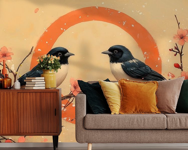 Voorbeeld van het werk in een kamer