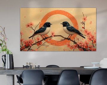 Vogels en een cirkel panorama van TheXclusive Art