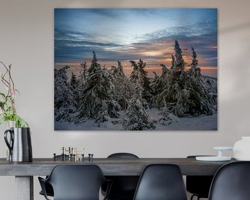 Zonsopgang op de Brocken in de Harz van t.ART