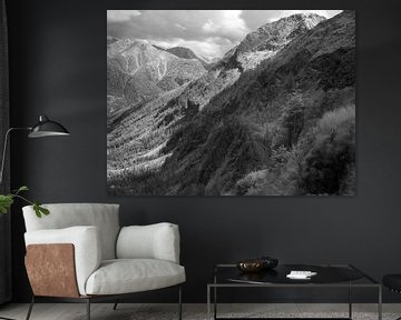 Vallei in het Reuzengebergte in Tsjechië, infrarood zwart-wit opname van Mark van Hattem