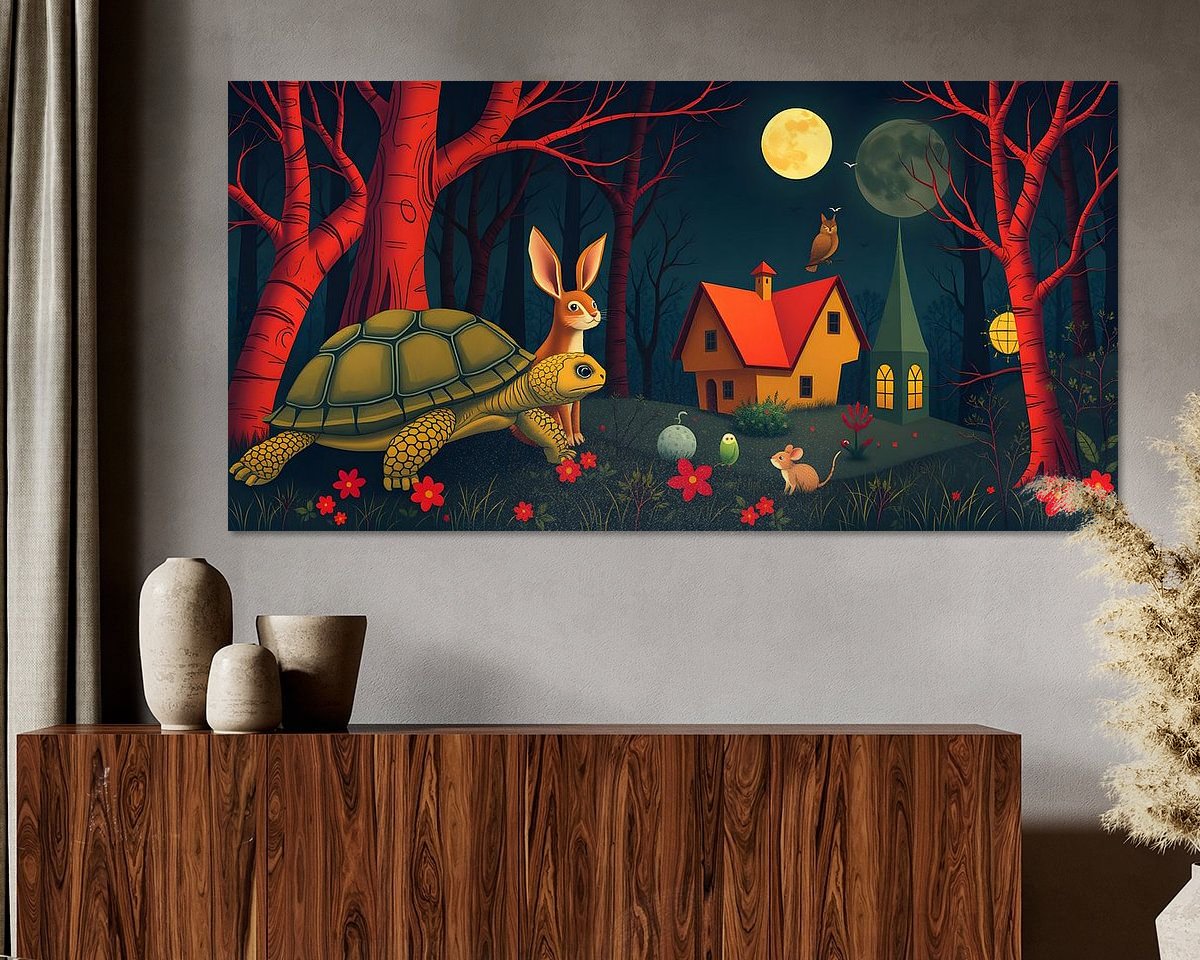 Voorbeeld van het werk in een kamer